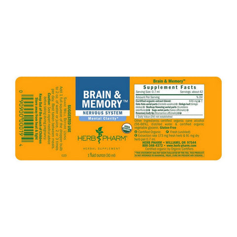 Herb Pharm, Brain And Memory, 1 oz Herb Pharm