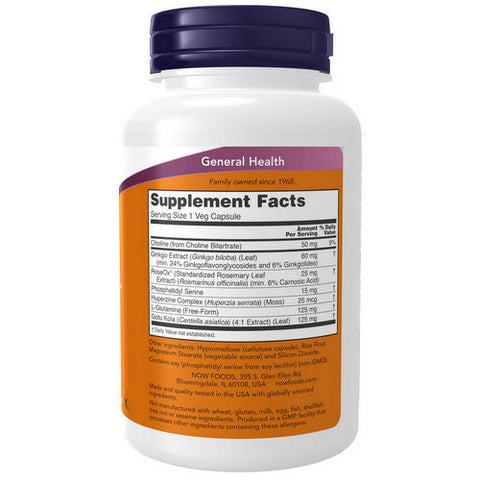 Now Foods, Brain Elevate Formula, 120 Vcaps Now Foods