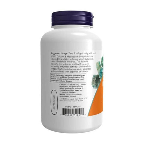 Now Foods, Calcium & Magnesium, 120 Softgels Now Foods