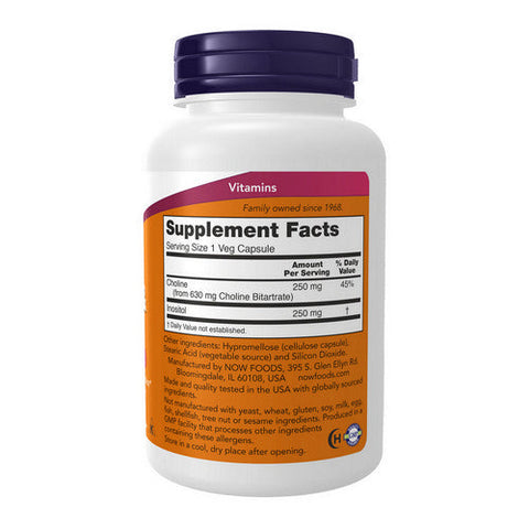 Now Foods, Choline & Inositol, 500 mg, 100 Veg Caps Now Foods