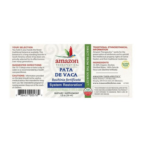 Amazon Therapeutic Laboratories, Pata De Vaca Liquid Extract, 1 Oz Amazon Therapeutic Laboratories