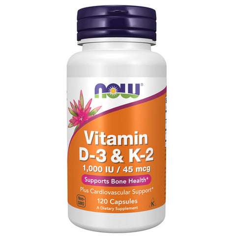 Now Foods, Vitamin D-3 And K-2, 45 Mcg, 120 Caps Now Foods