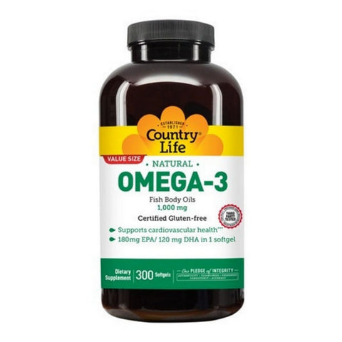 Omega 3, Fish Body Oil 300 Softgels by Country Life
