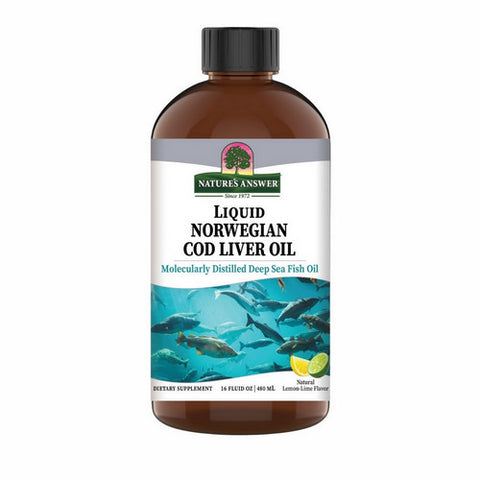 Nature's Answer, Liquid Norwegian Cod Liver Oil Natural Lemon-Lime, 16 Oz