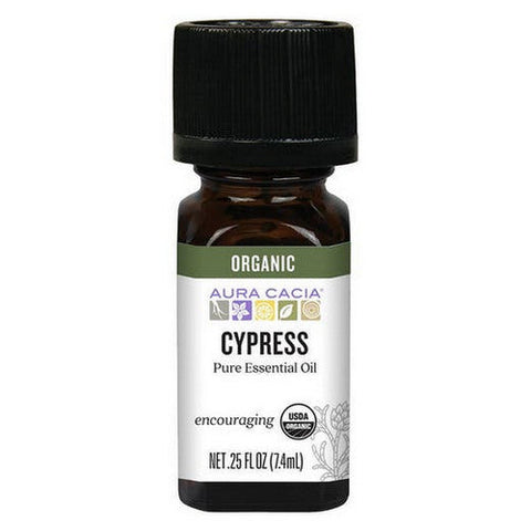 Aura Cacia, Organic Cypress Essential Oil, 0.25 Oz Aura Cacia