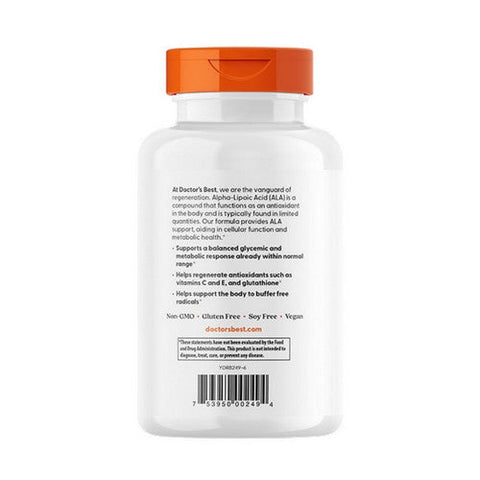 Doctors Best, Alpha-Lipoic Acid 600, 600 Mg, 180 Veggie Caps