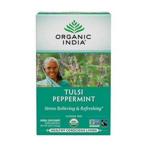 Organic India, Organic Tulsi Peppermint Tea, 18 Bags Organic India