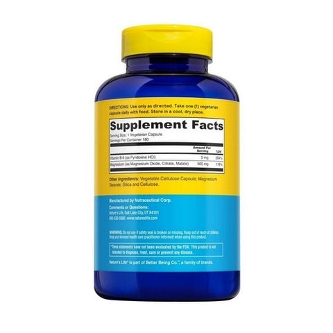 Nature's Life, Renewing Magnesium, 500 Mg, 180 Veg Caps Nature's Life