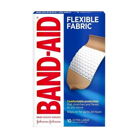 Band-Aid, Flexible Fabric Adhesive Bandages Extra Large, 10 Count Band-Aid