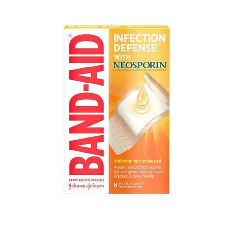 Band-Aid, Infection Defense With Neosporin Adhesive Bandages Extra Large 1 3/4 X 4 Inch, 8 each Band-Aid