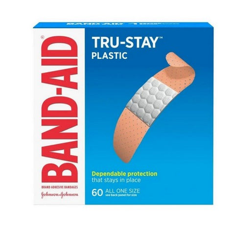 Band-Aid, Tru-Stay Plastic Adhesive Bandages, 60 Count Band-Aid